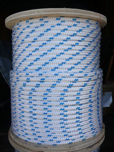 Novatech xle dbl braid dacron sail sheet,halyard, line 7/16&#034; x 27&#039; white/blue