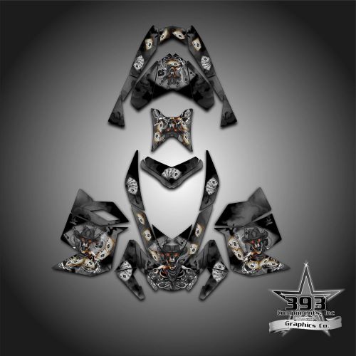 Ski-doo rev xp snowmobile sled graphics decal wrap sticker outlaw cowboy black