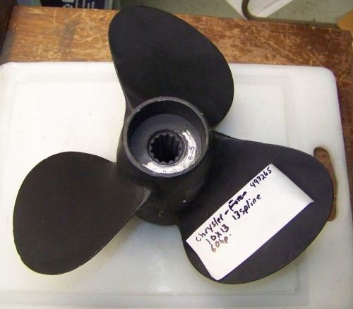 Good used chrysler force 3-blade 10 x 13 13-spline aluminum propeller 493265