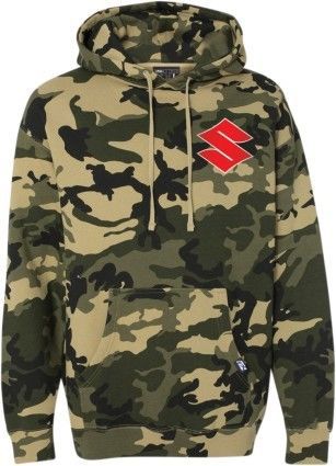 Factory effex suzuki mens pullover hoodie camo/green/red