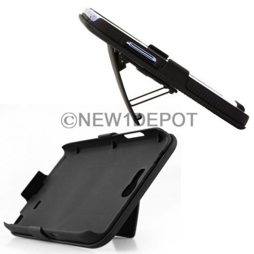 Black protector cover w/ holster case stand clip kit for samsung n7100 note2 nd