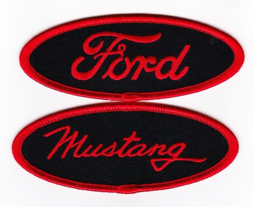 Black red ford mustang sew/iron on patch emblem badge embroidered car