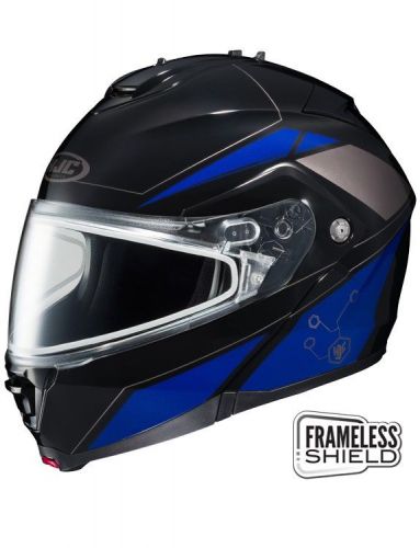 Hjc is-max 2 elemental snow helmet w/dual frameless shield blue/black