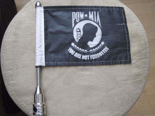 Pow-mia flag mount chrome for harley davidson luggage rack