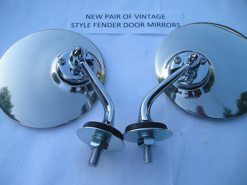 New pair of vintage style fender / door peep side view mirrors !
