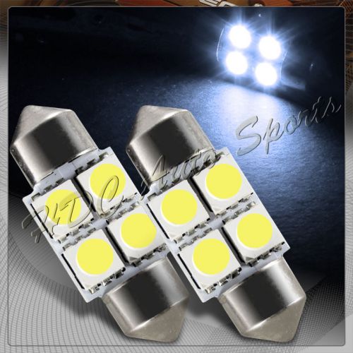 2x 31mm 4 smd white led festoon dome map glove box trunk replacement light bulbs