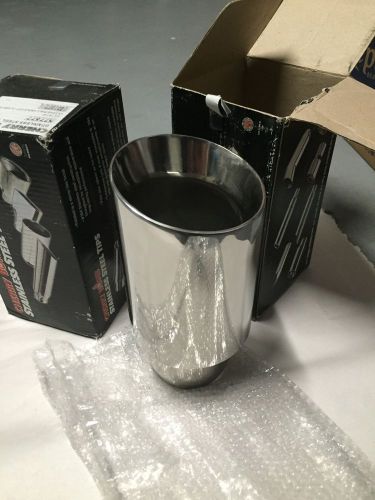 (2) stainless steel cherry bomb exhaust tip double wall 2.5" x 4" x 8" 577577