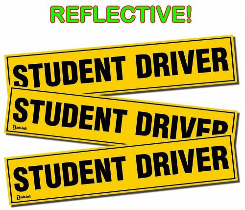 Zento deals set of 3 - student driver magnets - reflective vehicle car sign