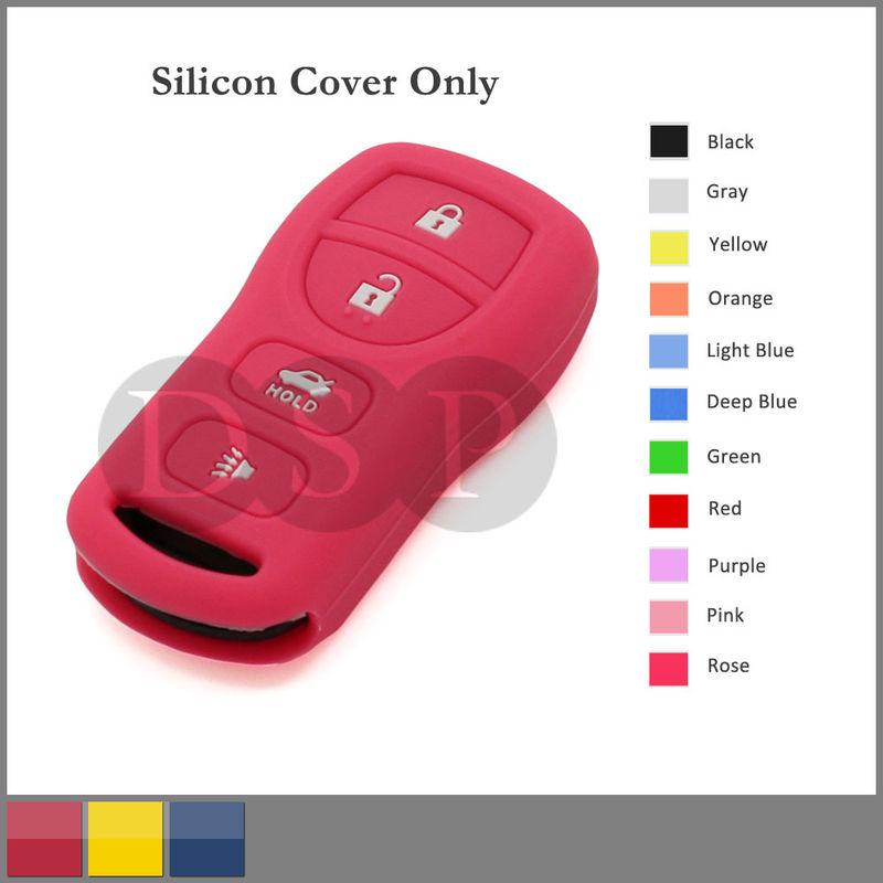 Silicone skin jacket cover holder for nissan remote key case shell 4 button rs