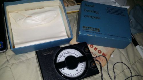 Vintage ritchie hand bearing boat compass ma100 -with box and bag