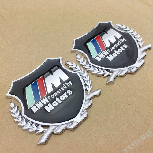 2pcs m power 3d metal car emblem badge decal sticker fit for bmw m2 m6 x3 x5 z4