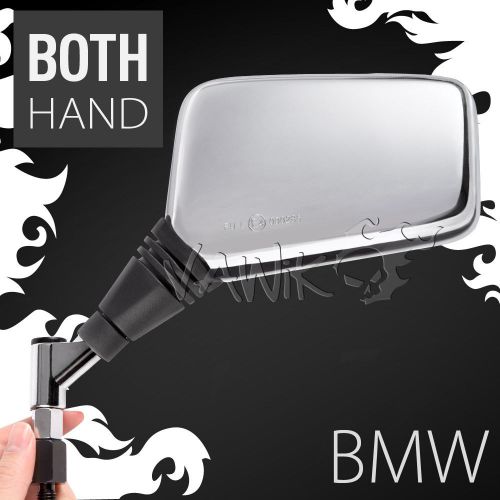 Vawik- covex side mirror brick chrome 10mm 1.5 pitch x pair for bmw motorbike θ