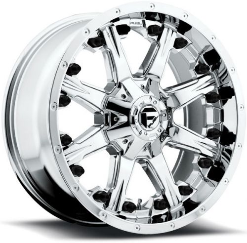 4-new fuel d540 nutz 18x9 5x139.7/5x150 +20mm pvd chrome wheels rims