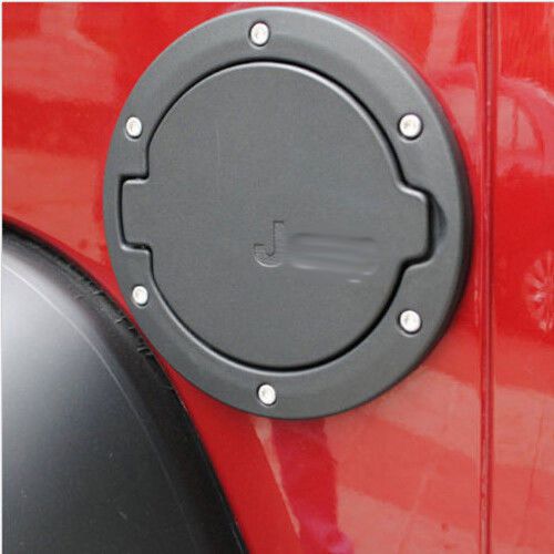 Aluminum abs gas cap fuel cover trims door for 07-16 jeep wrangler jk 2/4 door