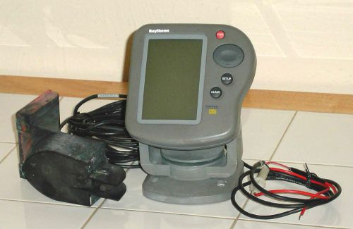 Raytheon  l365 fishfinder depth finder w/  transducer and power cable