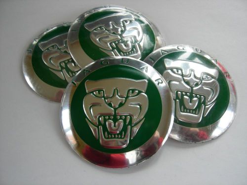 Jaguar growler wheel center cap emblems set aluminum stickers decal coned green
