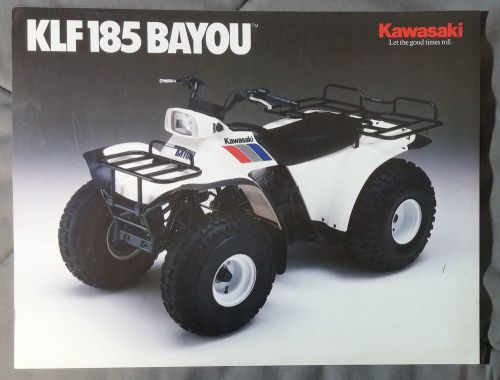 1985 kawasaki klf185 bayou brochure dealer handout quad 85 86 vintage ad rare