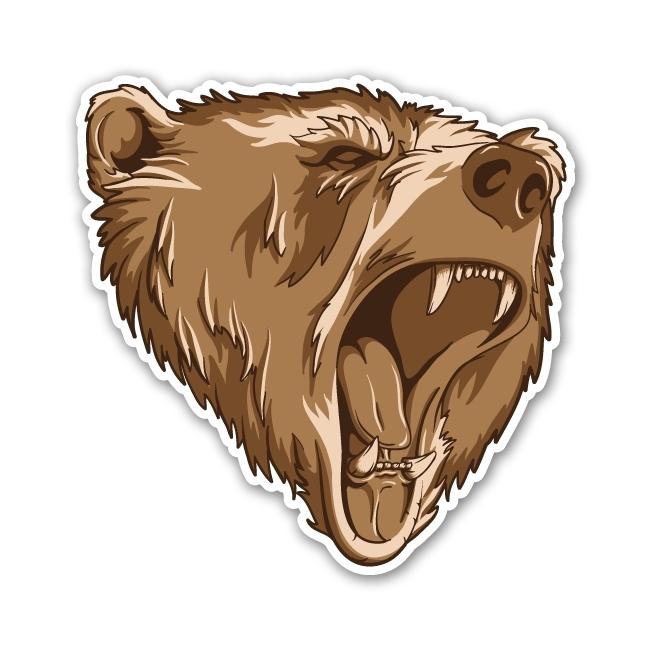 Bear head shoot angry hunter cornhole car window wall sticker decal 12" x 12"