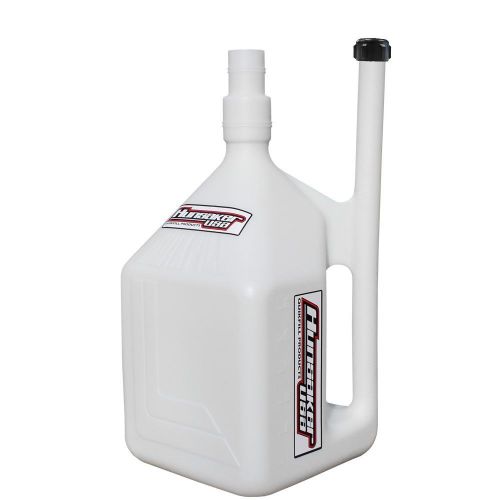 New - hunsaker 8 gallon white fuel jug, gas can, racing fuel dumpcan container