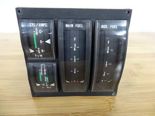 Edo-aire gauge cluster cyl/amps, oil press/temp, aux fuel/main fuel indicators