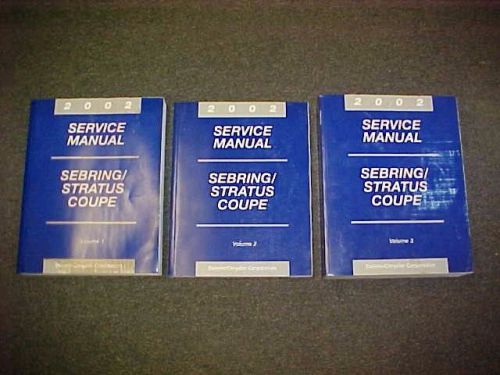 2002 sebring stratus coupe shop service body repair manual 02 + wiring diagrams