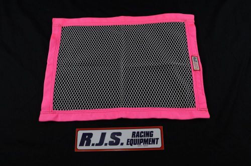 Rjs racing equipment mesh window net rod sleeves pink / white 23x16.5