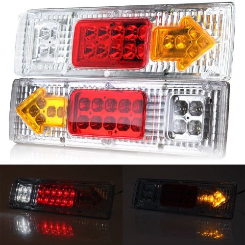 2x 19 led rv truck trailer rear tail brake reverse turn indicator light lamp 12v
