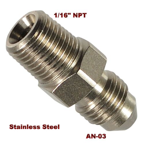 -3 an-03 male to 1/16&#034; npt fuel rail pressure adapter fitting l-5s