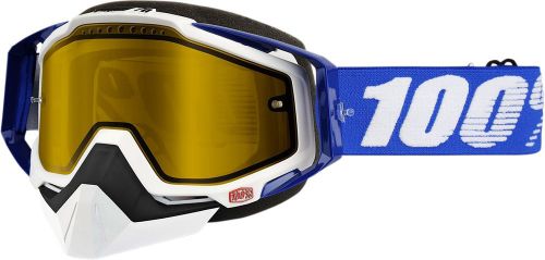 100% racecraft snow goggles blue w/yellow lens 50103-002-02