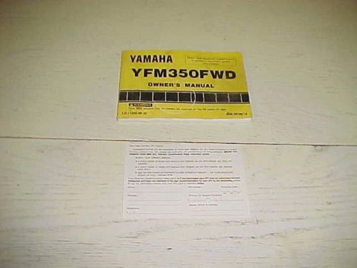 Yamaha yfm 350 fwd atv manuel manual booklet book 1991 japan 4 wheeler four