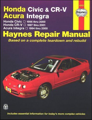 Honda civic 1996-2000, cr-v 1997-2001, acura integra 1994-2000 repair manual