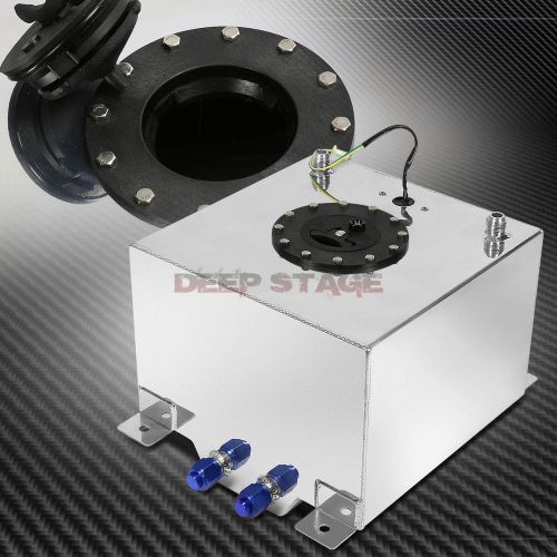 8 gallon lightweight polished aluminum gas fuel cell tank/2" sump+level sender