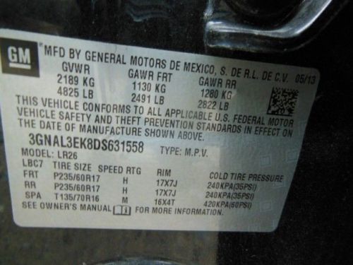 12 13 captiva sport alternator 2.4l w/non-variable effort steering opt nvh