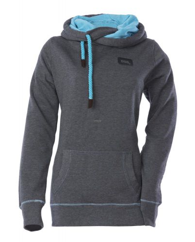 Diva side tie pullover hoodie - heathered black