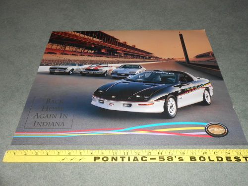 1993 1967 1969 1982 camaro original indy pace car 17&#034; by 22&#034; poster brochure