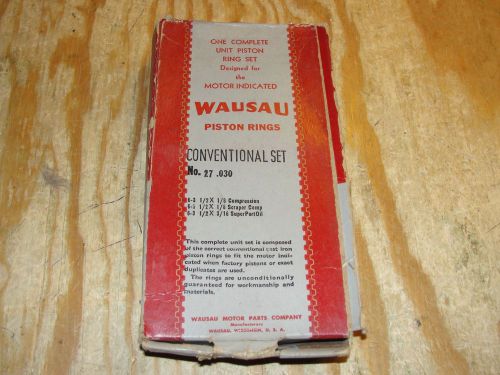 Vintage wausau piston rings convention set 27 .030 3.5&#034; x 1/8 comp scraper port