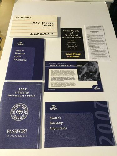 Sell 2007 Toyota Corolla Owners Manual in Pipe Creek, Texas, United