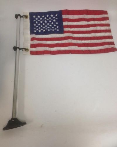 Pontoon flag pole socket w/ american usa flag 24&#034; long adjustable