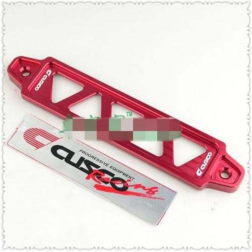 19cm billet aluminum light weight battery tie down bar honda civic/crx s2000 red