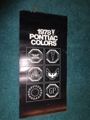1978 pontiac firebird bonneville grand prix+ paint chip brochure original item