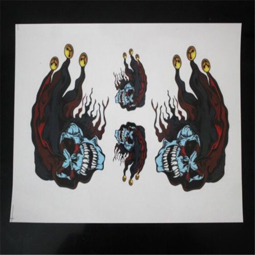 Flame skull vinyl graphic car sticker decal bumper motorcycle guitar truck