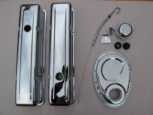 Engine pro dress-up kit chevy sbc 283 305 350 w/3-5/8" tall baffled valve covers