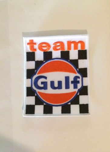 Vintage style team gulf racing patch gasoline porsche le mans nascar indy gas