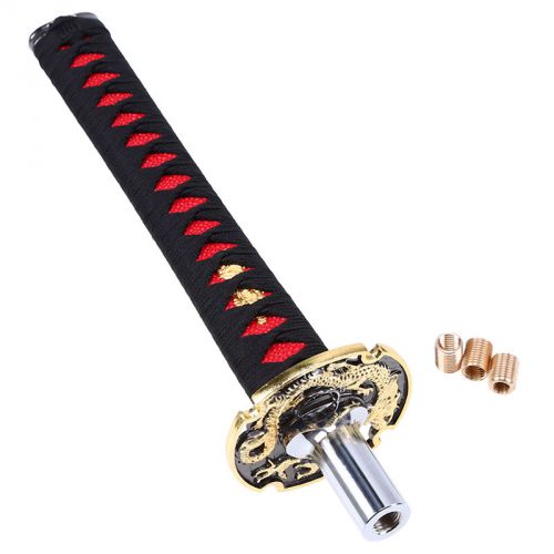 Black + red samurai sword knife car gear shift knob shifter universal aluminum