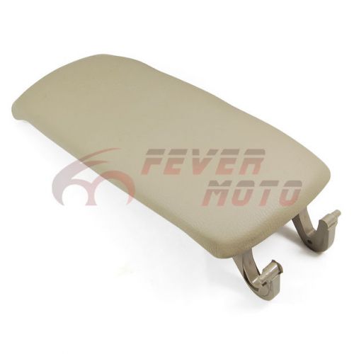 Beige leather armrest console storage box cover latch lid for 2000-06 audi a6 fm
