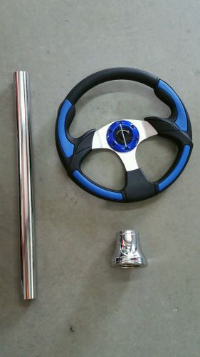 Club car ds golf cart part 1984-up steering wheel combo with adapter blue
