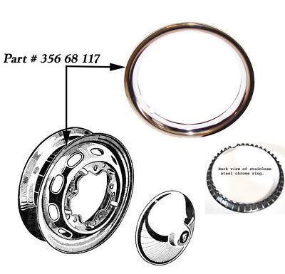 Porsche 356,911,912,914 stainless steel wheel ring polished, lemerze wheels