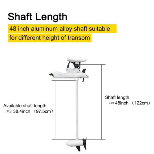 AQUOS HASWING White 12V55LBS 54inch Bow Mount Trolling Motor with Remote Cont..., US $1,206.48, image 7