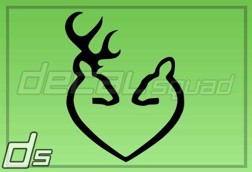 Buck and doe heart 5" vinyl decal truck car window sticker hunting browning gun