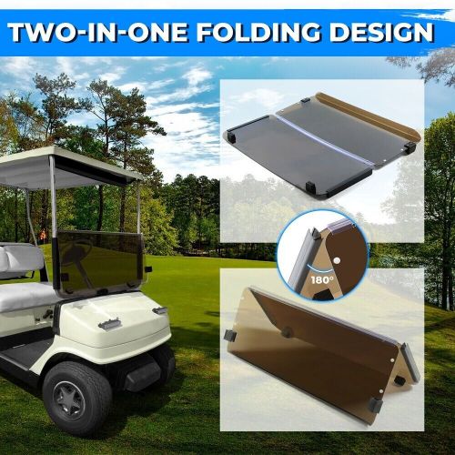 For 1985-1995 Yamaha G2 G9 Tinted Hinged Fold Down Golf Cart Windshield Folding, US $182.00, image 2